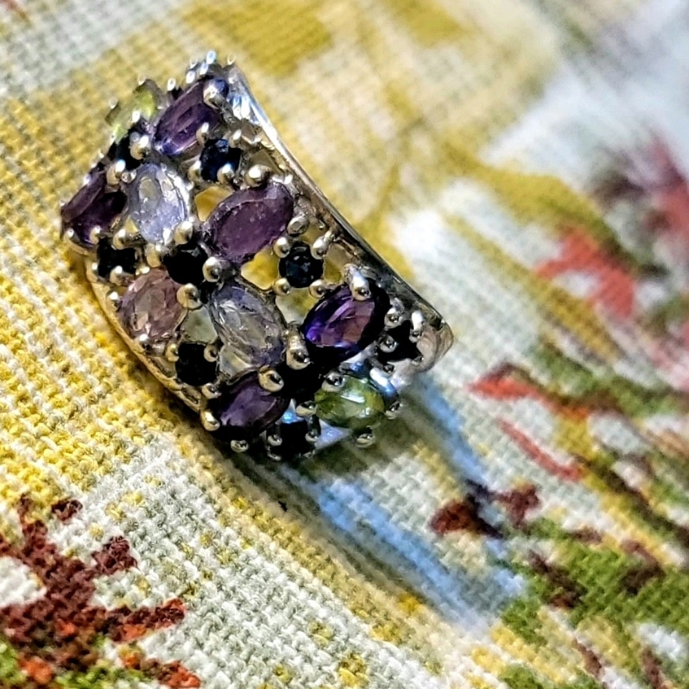 COPY - 🦚  SS Multi-Gemstone Ring - Picture 15 of 16